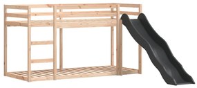 tömör fenyőfa emeletes ágy csúszdával és létrával 90 x 190 cm