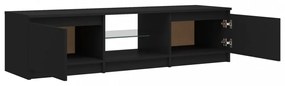 fekete TV-szekrény LED lámpákkal 140 x 40 x 35,5 cm