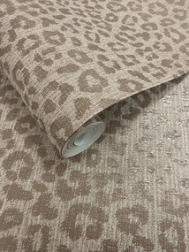 Holden Decor Essence Sunda mogyoróbarna leopárdmintás fémhatású vlies tapéta – 66302