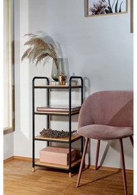 Fekete-natúr színű fém fürdőszobai polcos állvány 42x94,5 cm Loft – Wenko