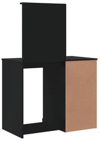 fekete fésülködőasztal LED-lámpákkal 130 x 50 x 132,5 cm