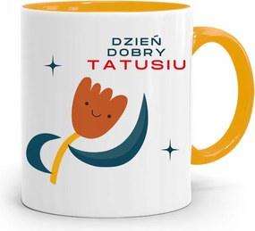 Sárga Apák Napi Bögre Apáknak Jó Reggelt fényképes nyomtatással