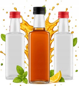 50x Tárolók Üvegpalackok Whisky 250ml Likőr Whisky Szirup Ajándék