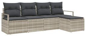 Kerti Kanapé Szett párnával tárolóval 5 pcs Világosszürke