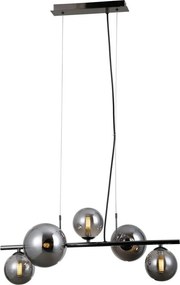 ITALUX PND-406007-5A-BCR CANELLO Többágú Függesztett Lámpa Fekete Króm, Szürke G9 IP20