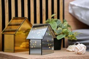 LED skleněný domeček ELITE, šedý - více velikostí Méret: S