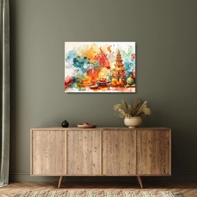 Üveg kép - Akvarell illusztráció (70x50 cm)
