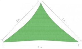 világoszöld HDPE napvitorla 160 g/m² 5 x 5 x 6 m