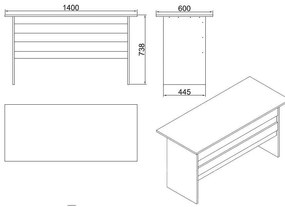 PC asztal Libepi 4 (fehér) . 1094982