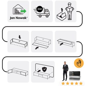 ROSA Modern fekete fém TV-szekrény