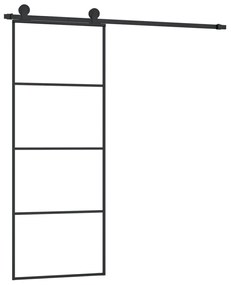 ESG üveg és alumínium tolóajtó fémszerelvény-szettel 76x205 cm