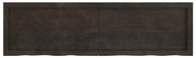 sötétbarna kezelt tömör tölgyfa asztallap 140x40x(2-6) cm