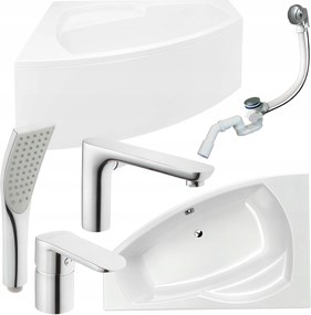 Ibiza kád 170x115 burkolattal, csapteleppel és szifonnal