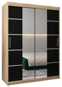 Ruhásszekrény 180 cm Verika 4 180 (szonoma tölgy + fekete). 1064299
