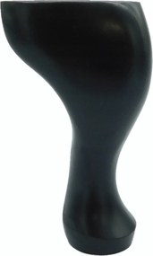 Fa bútorláb, XV. Lajos stílusú, fotel láb, bükkfa, fekete lakk, 15 cm