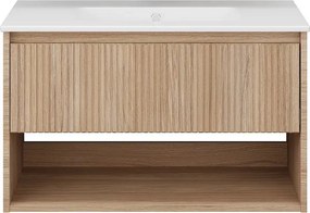 TMP SLIM STRIPE 60 fali függesztett fürdőszobabútor - SKY E-8099-60 porcelán mosdóval - 61 x 46 cm