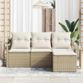 Kerti Kanapé Szett párnával tárolóval 4 pcs Beige és krém