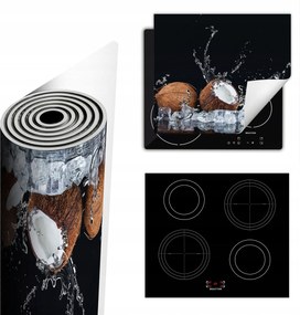 Tűzhelyvédő Szőnyeg Több Hely 60x52 fekete fagylalt gyümölcs