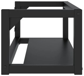 fekete vas fürdőszobai fali mosdókagylókeret 79 x 38 x 31 cm