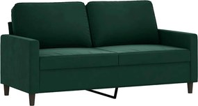vidaXL kétszemélyes sötétzöld bársony kanapé 140 cm