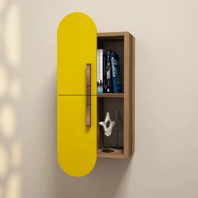 Fali polc Rose - Walnut, Yellow