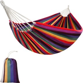 Outsunny Hordozható Kétfős Pamut Hintaágy 290x150 cm Terhelhetőség 120 kg Hordtáskával | Aosom