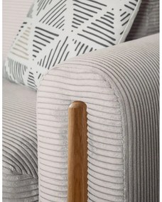 Bézs kordbársony kinyitható-tárolóhelyes kanapé 244 cm Arcadova – ELTAP