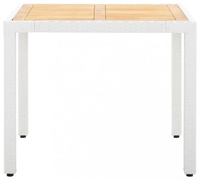 5 részes kültéri fehér polyrattan étkezőgarnitúra