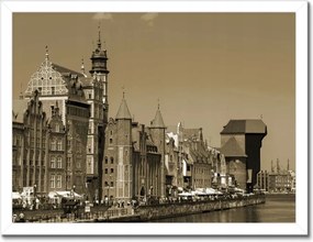 Poszterek keretben 40x30 Gdańsk szépia bronz