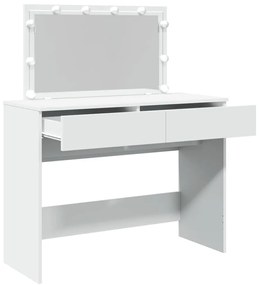 fehér fésülködőasztal LED-del 100 x 40 x 130 cm