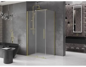Mexen Velar, tolóajtós zuhanykabin 120 x 70 cm, 8 mm-es matt üveg, arany matt, 871-120-070-31-55