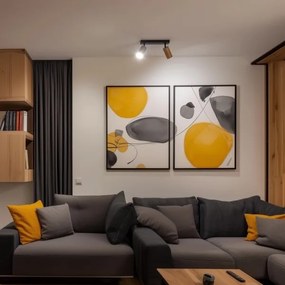 Brilagi - Spotlámpa SELE 2xGU10/30W/230V fekete/tölgy dekor