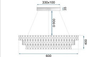 MORETTI MO6394 OVAL Króm Színű Függeszték 148W LED 3000-4000-6000K IP20