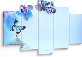 Kép - Pillangó orchidea virágon, kék (150x105 cm)