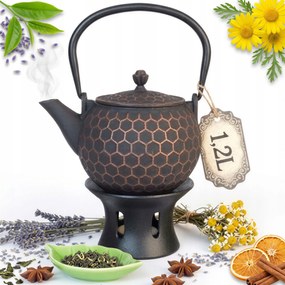 Öntöttvas Teáskanna Méhecske 1,2 L Teafőző Melegítő