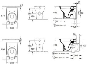Villeroy & Boch 56571001 - Álló WC O.NOVO kerámia/fehér