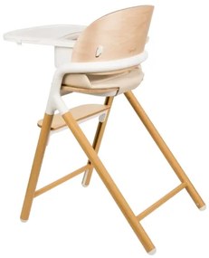 Lionelo - Gyerek etetőszék 3 az 1-ben CELIA Fehér natúr fa