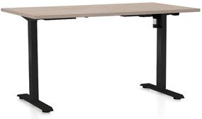 Állítható magasságú asztal OfficeTech A, 120 x 80 cm, fekete alap, tölgy