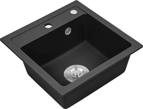Nia szögletes egy medencés gránit mosogató fekete