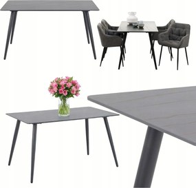 Étkezőasztal téglalap alakú kompakt kerámia asztallap 140x80cm modern