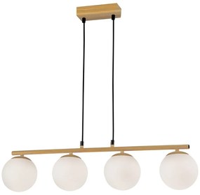 Fehér-natúr színű függőlámpa üveg búrával Carrine – Candellux Lighting