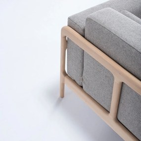 Fawn tölgyfa fotel szürke szövet ülőrésszel - Gazzda