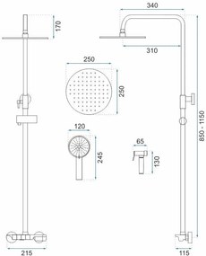 Rea Max, zuhanykészlet termosztatikus csapteleppel és bidézuhannyal, króm, REA-P6616