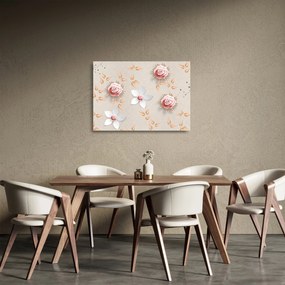 Kép - rózsa virágok (üvegen) (70x50 cm)