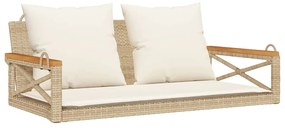 vidaXL bézs polyrattan hintapad párnákkal 109 x 62 x 40 cm