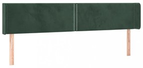 sötétzöld bársony LED-es fejtámla 203 x 16 x 78/88 cm