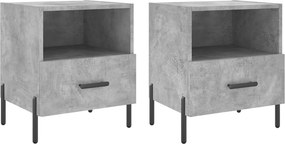 vidaXL 2 db betonszürke szerelt fa éjjeliszekrény 40 x 35 x 47,5 cm