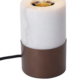 Modern asztali lámpa bronz színben, fehér márvánnyal - Marissa