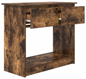 füstös tölgy színű konzolasztal fiókokkal 85,5x38,5x74,5 cm