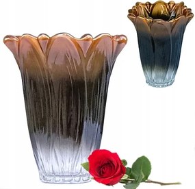 Virágvaza Barna Árnyalatokban, Virág Alakú Üveg, Walther Glass